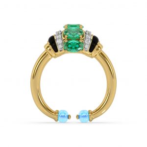 Emerald Diamond Turquoise Ring
